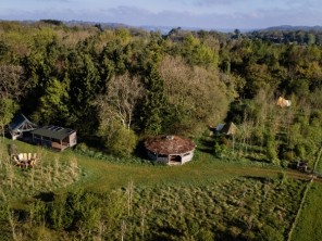 Glampsite with Bell Tents, Yurt & Woodland Cabin near Bath in Wiltshire, England